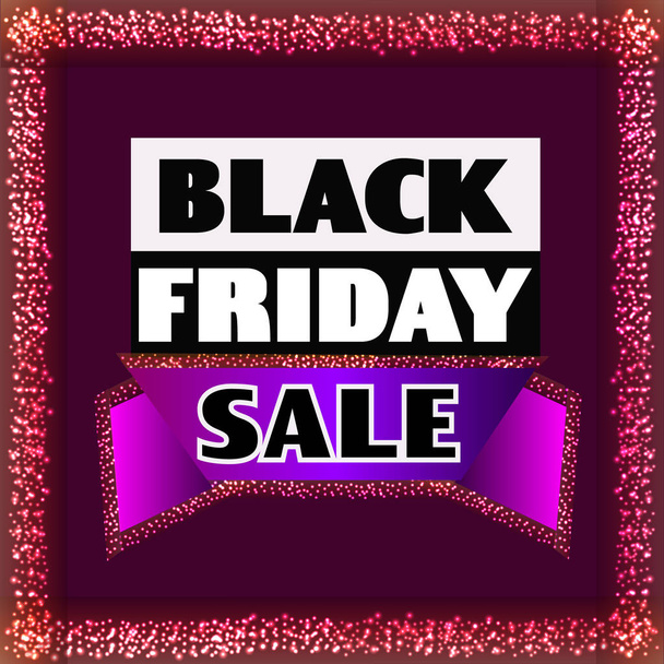Bright background black friday. Dark web banner for black Friday sale. Concept of advertising for seasonal offer. Illustration in lilac colors. - Photo, Image