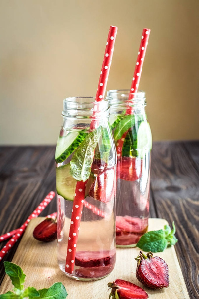 Detox water infused with fruits - Fotoğraf, Görsel