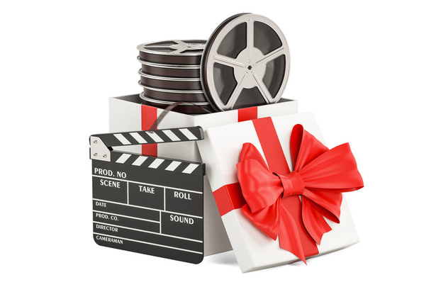 Film gift concept, 3D rendering - Photo, Image
