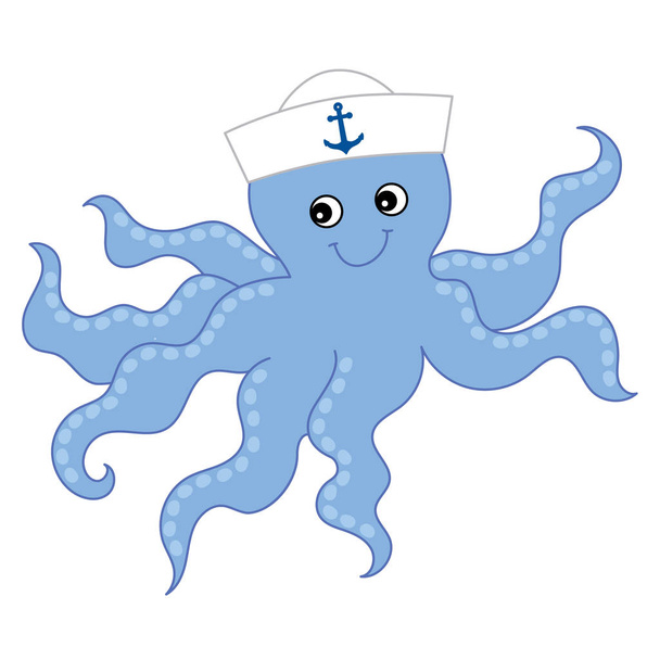 Vector Cute Cartoon Octopus - Διάνυσμα, εικόνα