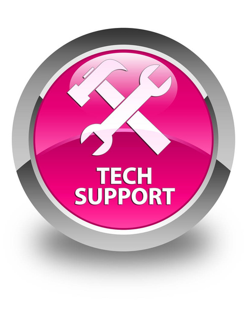 Tech support (tools icon) glossy pink round button - Photo, Image