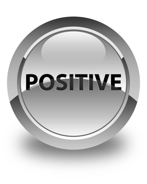 Positive glossy white round button - Photo, Image
