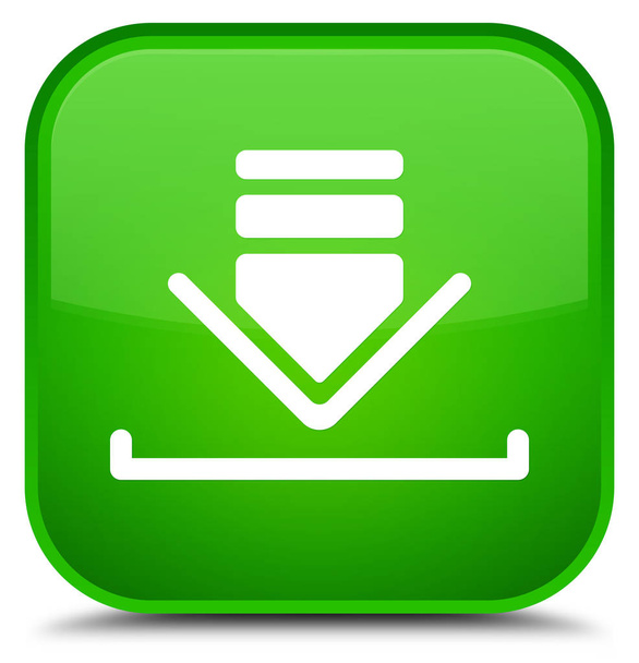 Download icon special green square button - Fotó, kép