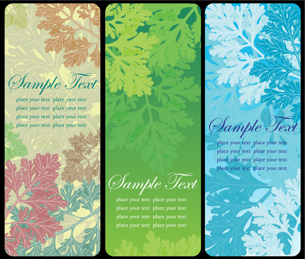Collection of vertical banners wits leaves - Vector, Image