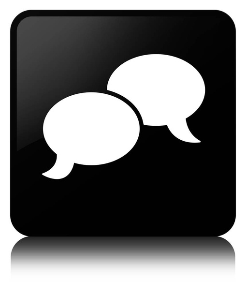 Chat bubble icon black square button - Photo, Image