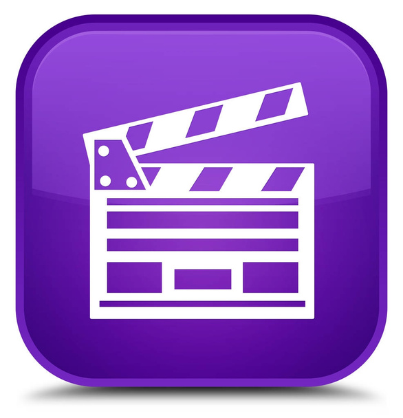 Clip de cine icono especial púrpura botón cuadrado
 - Foto, imagen