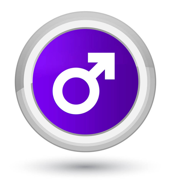 Чоловіча значок значка простої фіолетової круглої кнопки
 - Фото, зображення