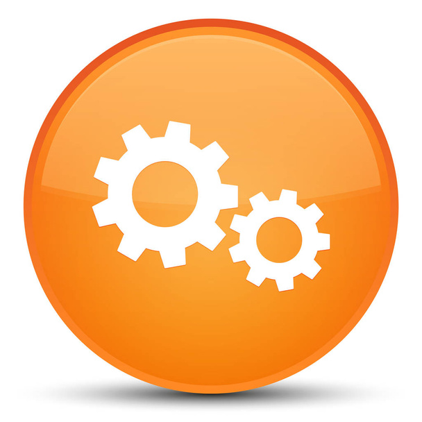 Process icon special orange round button - Foto, Bild