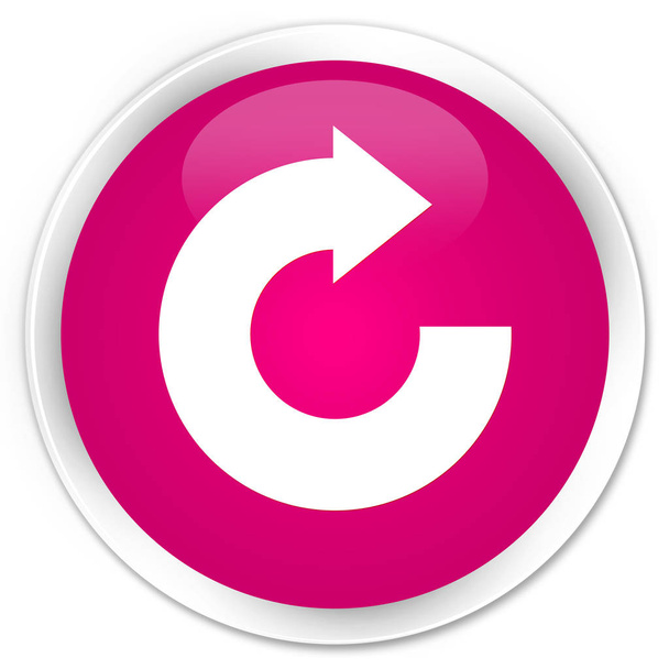 Antwoord pijl pictogram premie roze ronde knop - Foto, afbeelding