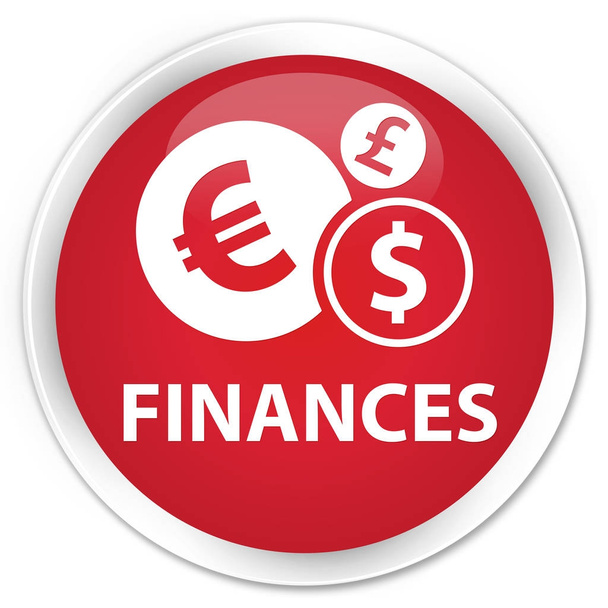 Οικονομικά (σύμβολο ευρώ) premium κόκκινο στρογγυλό κουμπί - Φωτογραφία, εικόνα