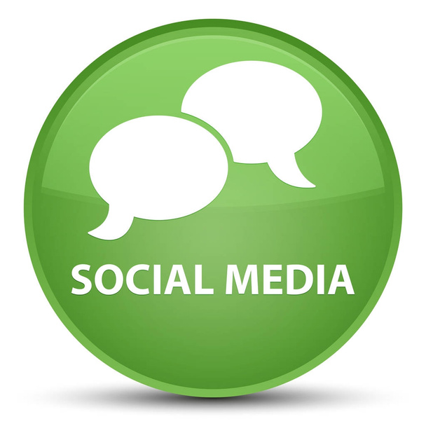 Médias sociaux (icône de bulle de chat) bouton rond vert doux spécial
 - Photo, image