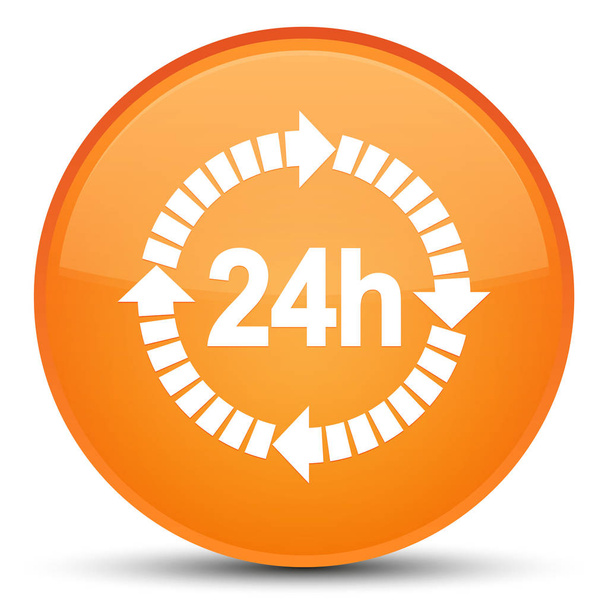 24 órás szállítási ikon különleges narancs kerek gomb - Fotó, kép