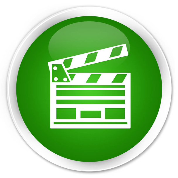 Kino klipu ikony premium zelené kulaté tlačítko - Fotografie, Obrázek