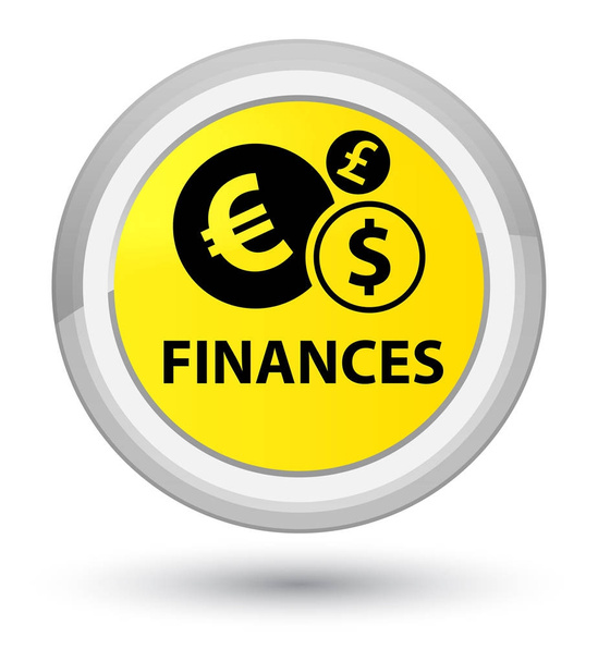 Finanze (segno euro) tasto rotondo giallo primo
 - Foto, immagini