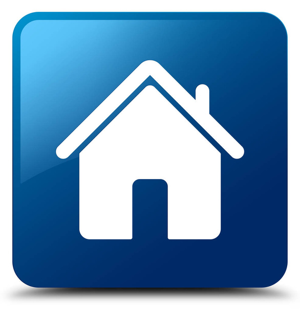 Icône maison bouton carré bleu
 - Photo, image