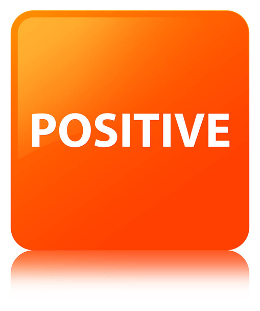 Positive orange square button - Photo, Image