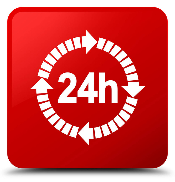 24 horas icono de entrega botón cuadrado rojo
 - Foto, imagen