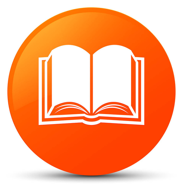 Ikona knihy oranžové kulaté tlačítko - Fotografie, Obrázek