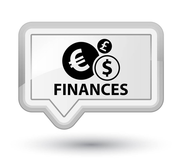Finances (euro sign) prime white banner button - Fotoğraf, Görsel