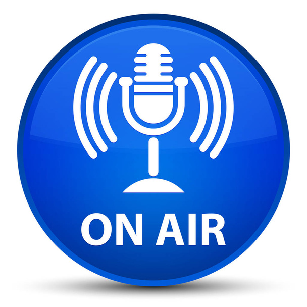 On air (mic icon) special blue round button - Photo, Image