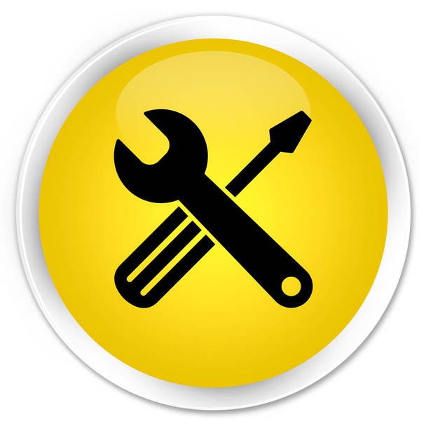 Herramientas icono premium botón redondo amarillo
 - Foto, imagen