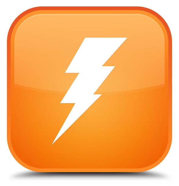 Energii elektrycznej ikony specjalne pomarańczowy przycisk kwadratowy - Zdjęcie, obraz