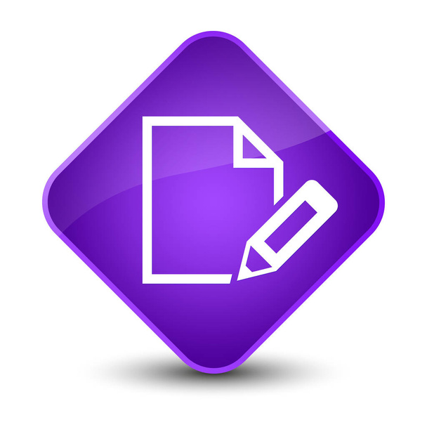 Edit document icon elegant purple diamond button - Valokuva, kuva