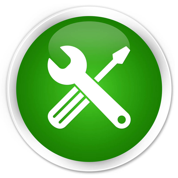 Εργαλεία εικονίδιο premium πράσινο στρογγυλό κουμπί - Φωτογραφία, εικόνα