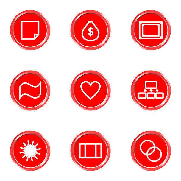 Glossy icons set - Vector, imagen