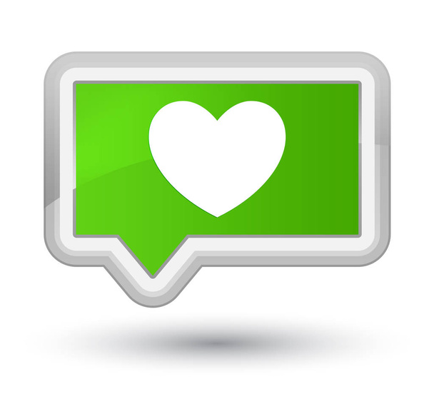 Eersteklas zachte groene banner knoop van het pictogram van hart - Foto, afbeelding