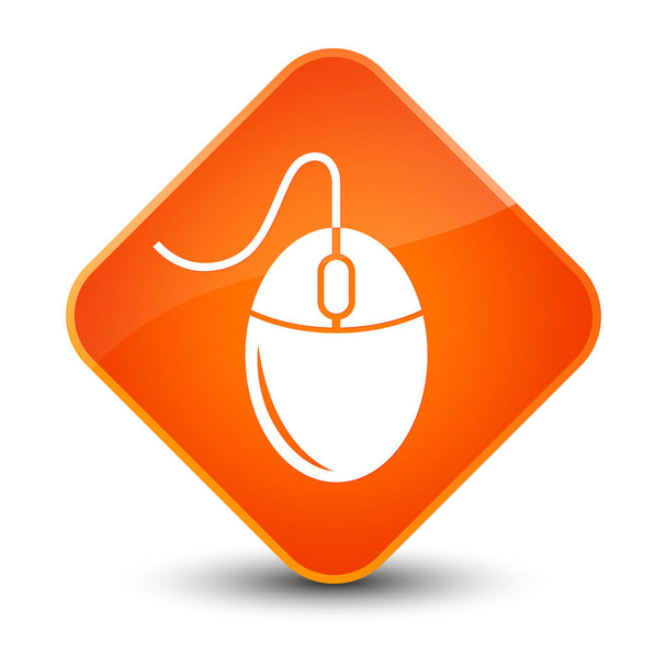 Mouse icon elegant orange diamond button - 写真・画像