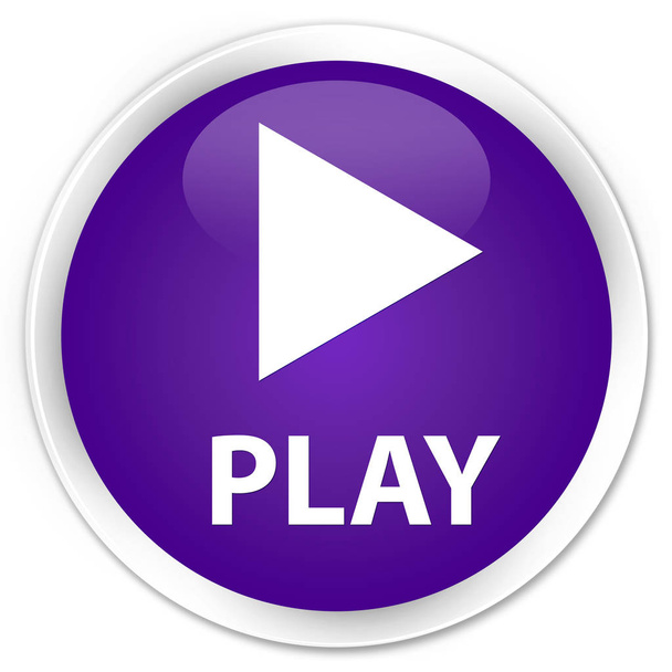 Play premium purple round button - Photo, Image