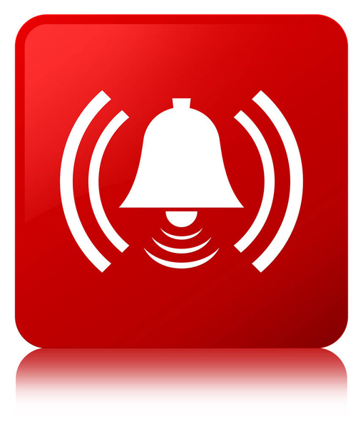 Alarm icon red square button - Photo, Image
