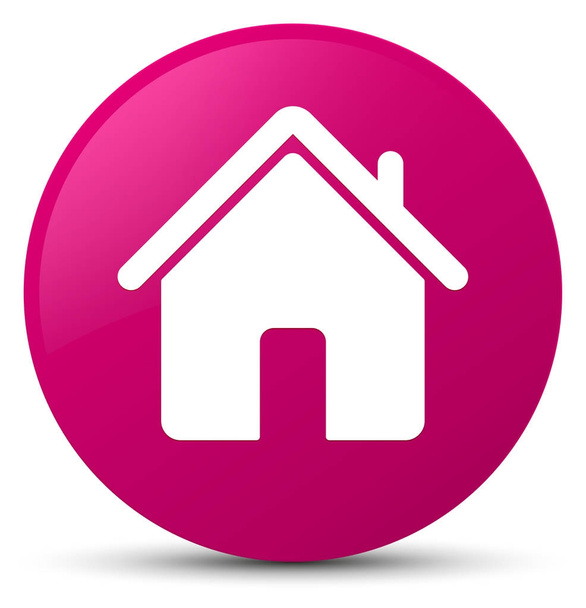 Ikonę domu różowy okrągły przycisk - Zdjęcie, obraz