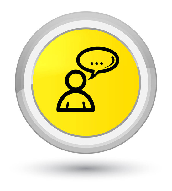 Social network icon prime yellow round button - Photo, Image