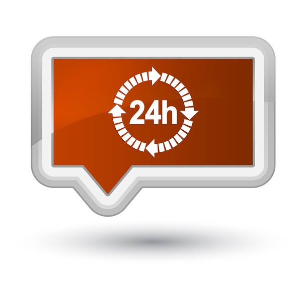 24 horas ícone de entrega botão de banner marrom primo
 - Foto, Imagem
