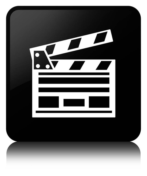 Kino Clip Symbol schwarzer quadratischer Knopf - Foto, Bild