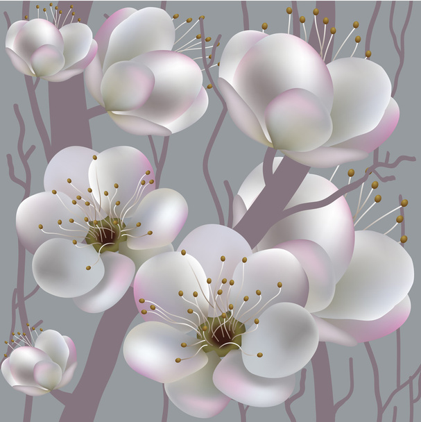 Apricot flower seamless pattern - Вектор,изображение