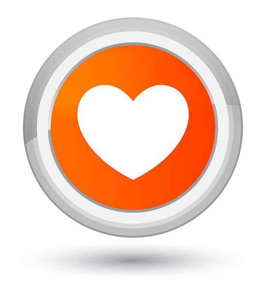 Corazón icono naranja primer botón redondo
 - Foto, Imagen