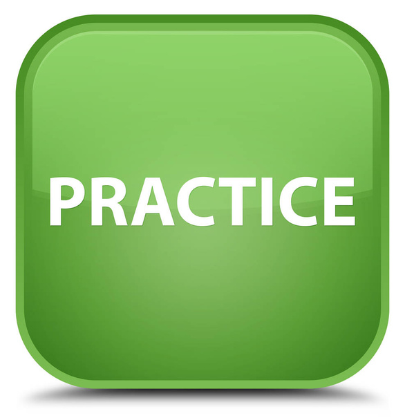 Practice special soft green square button - Photo, Image