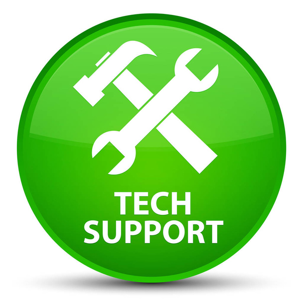 Tech support (ikonę narzędzia) specjalne zielony okrągły przycisk - Zdjęcie, obraz