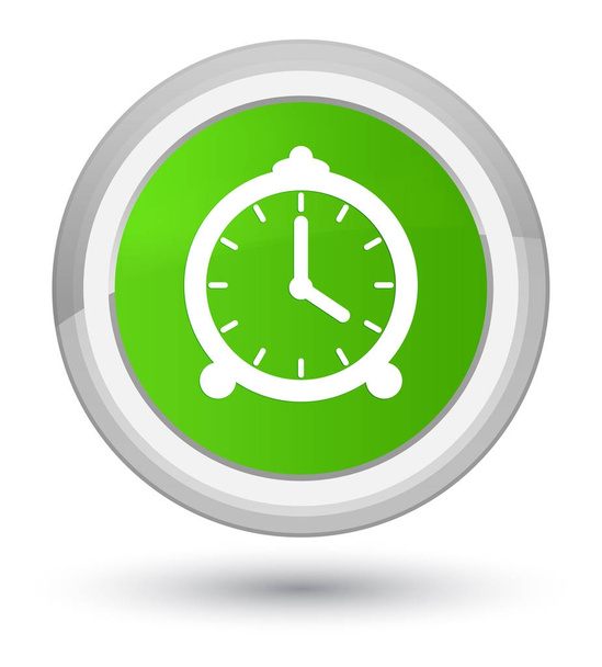 Alarm clock icon prime soft green round button - Фото, зображення
