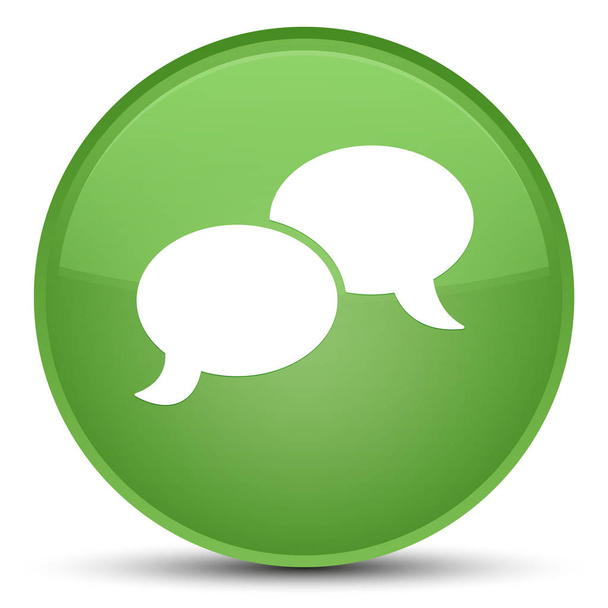 Συνομιλία φούσκα εικονίδιο ειδικό μαλακό πράσινο στρογγυλό κουμπί - Φωτογραφία, εικόνα