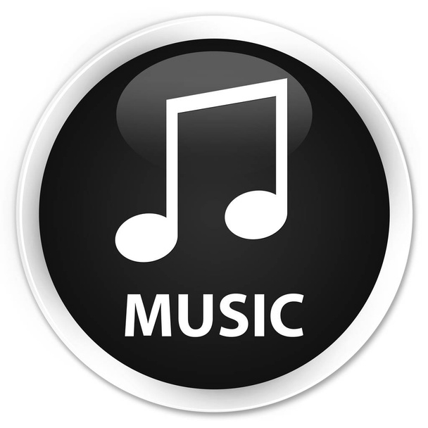 Muzyka (ikona tune) premium czarny okrągły przycisk - Zdjęcie, obraz