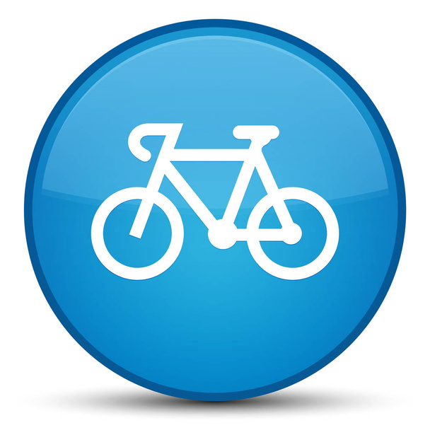 Bicicletta icona speciale blu ciano pulsante rotondo
 - Foto, immagini