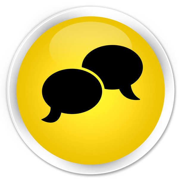Συνομιλία φούσκα εικονίδιο premium κίτρινο στρογγυλό κουμπί - Φωτογραφία, εικόνα