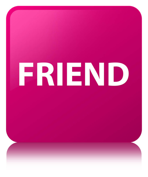 Friend pink square button - Photo, Image