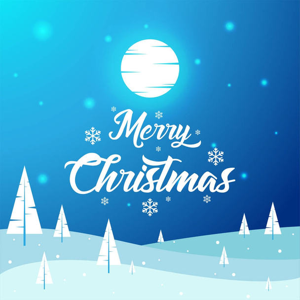 Joyeux Noël - Beau paysage d'hiver, Plat, Nouvel An, Illustration vectorielle
 - Vecteur, image
