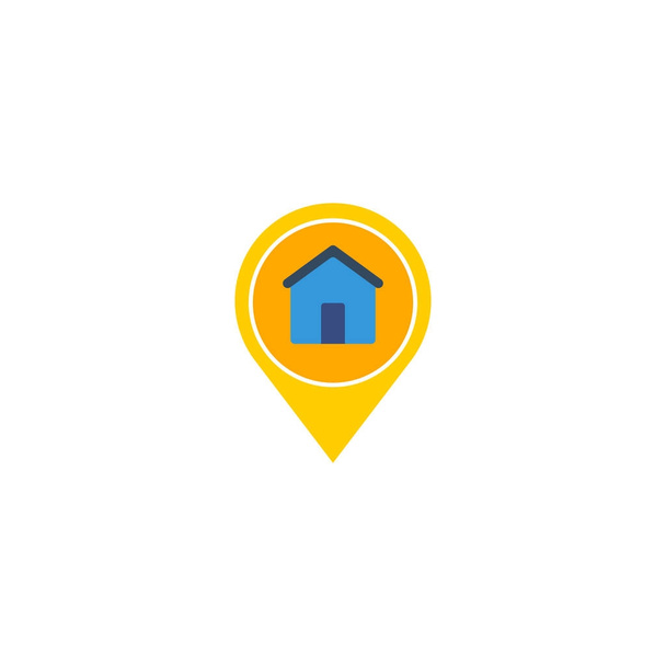 Flat Icon Location Element. Vector Illustration Of Flat Icon Pin Isolated On Clean Background. Can Be Used As Property, Pin And Location Symbols. - Vector, Image