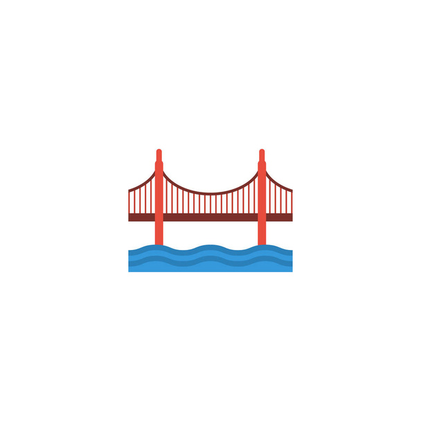 Icona piatta Golden Gate Element. Illustrazione vettoriale del ponte dell'icona piatta isolato su sfondo pulito. Può essere utilizzato come simboli dorati, statali e di ponte
. - Vettoriali, immagini